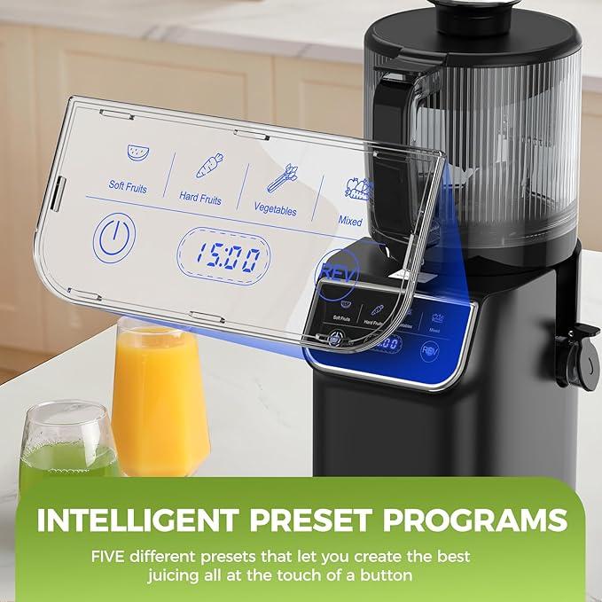 100oz Cold Press Juicer, 6.5" Wide Chute, Touch & Manual Options, Quiet & Easy to Clean