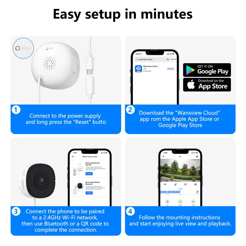 3MP 2K WiFi Window Camera with 24/7 Recording & Alexa Support
