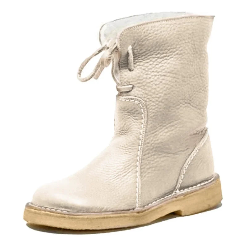Vintage Buttery-Soft Waterproof Wool Lining Boots