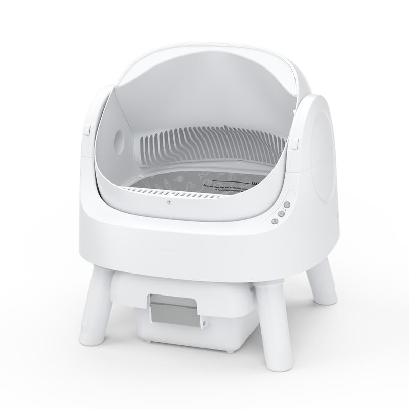 Open-Top Self-Cleaning Cat Litter Box，Odor-Free Waste Disposal includes Trash Bags
