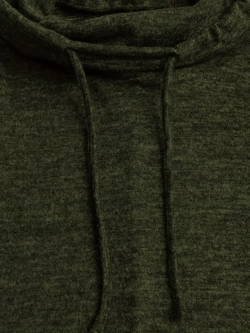 Women's High-Stretch Casual Tunic Top with Turtleneck & Side Pockets