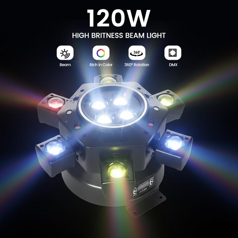 LED Moving Head DJ Lights – RGBW 6-in-1 Effects for Parties & Events