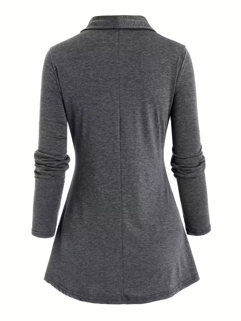 A Long-Sleeved Women'S Top Designed to Look Like Two Pieces