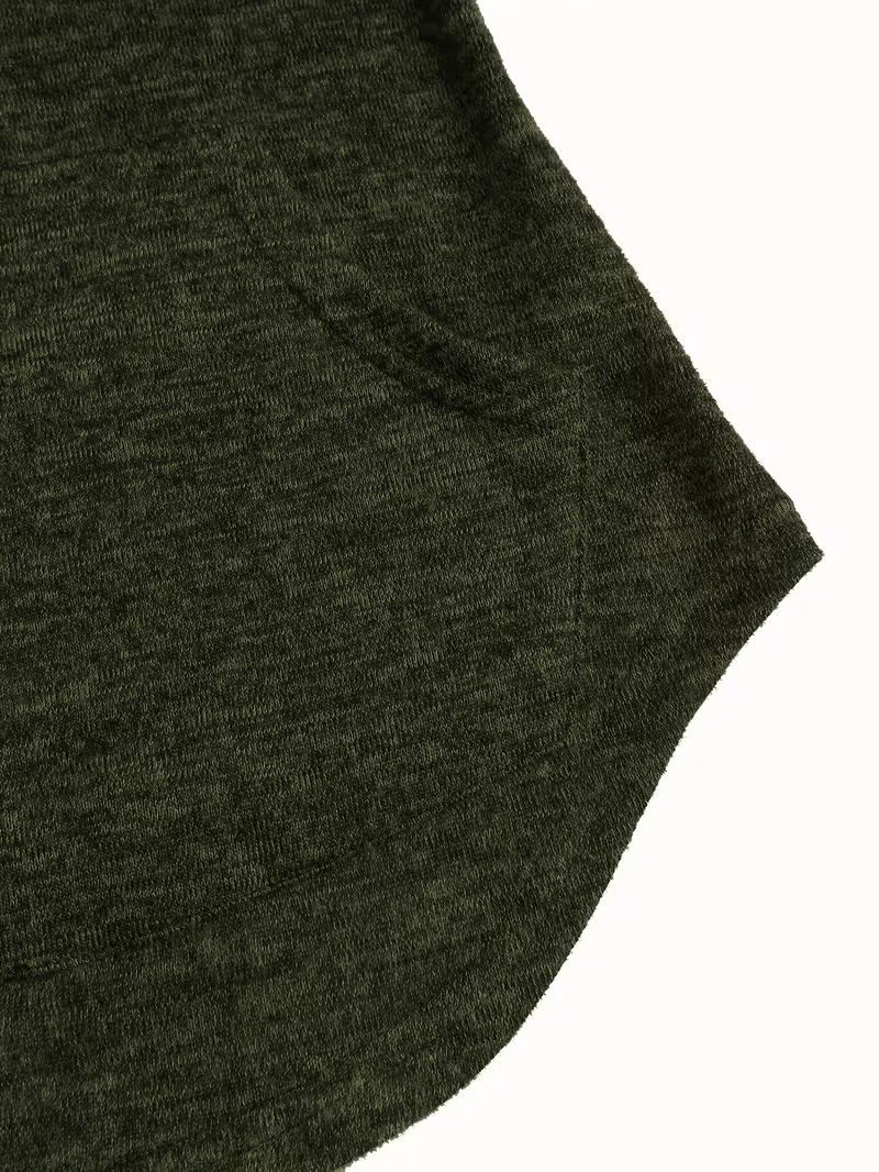 Women's High-Stretch Casual Tunic Top with Turtleneck & Side Pockets