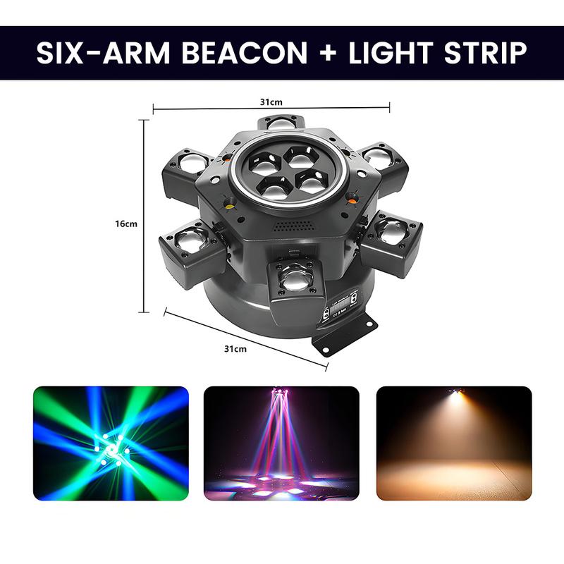 LED Moving Head DJ Lights – RGBW 6-in-1 Effects for Parties & Events