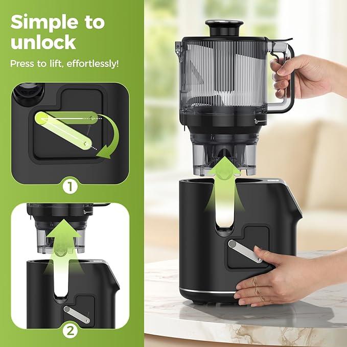 100oz Cold Press Juicer, 6.5" Wide Chute, Touch & Manual Options, Quiet & Easy to Clean