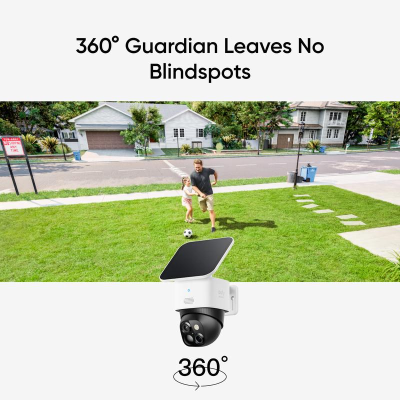360° Pan & Tilt Solar Security Camera, Wi-Fi, No Monthly Fee