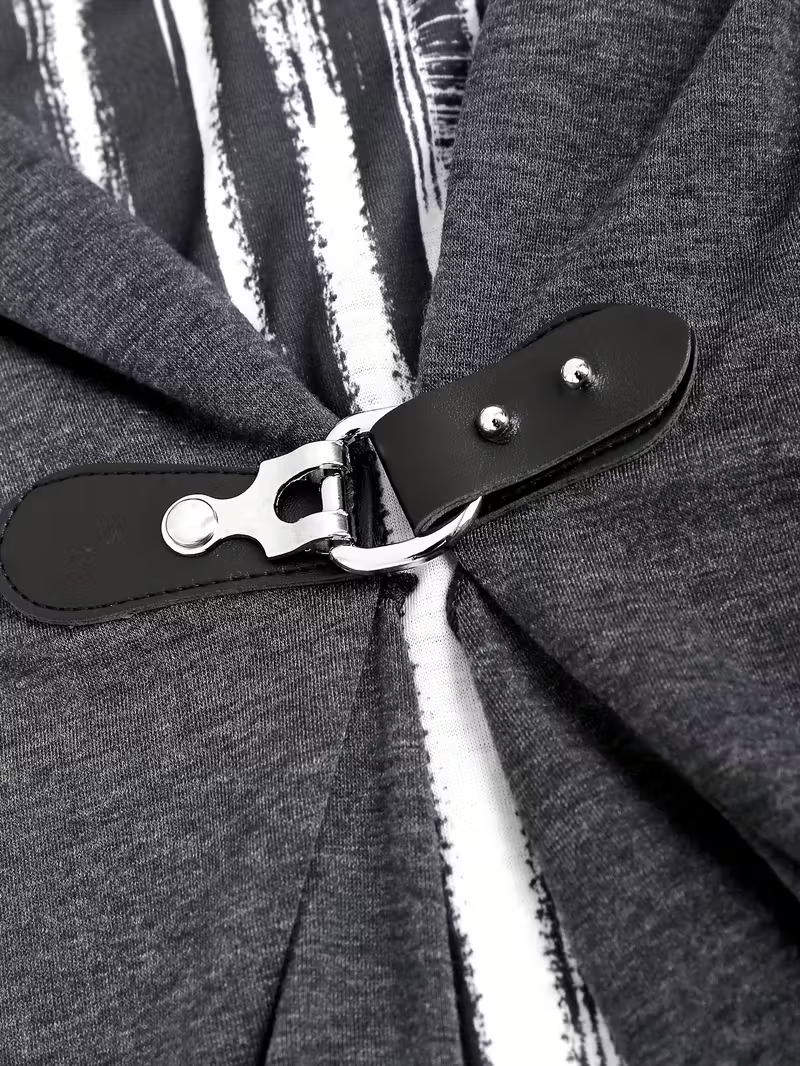 A Long-Sleeved Women'S Top Designed to Look Like Two Pieces